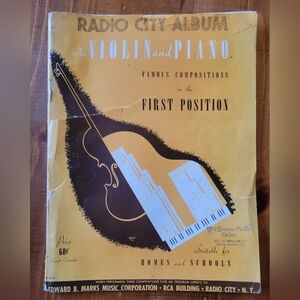 Vintage Antique 1930s Radio City Album Violin Piano Duets Sheet Music 16 Songs
